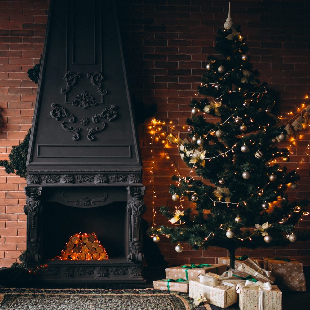 7x7_Winter Backdrop12 fireplace photo backdrop